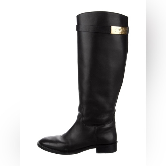 Tory Burch, Women´s Black Leather Riding Boots Size 9
